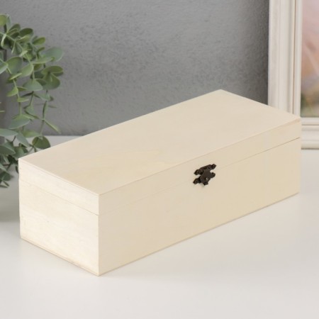 Casket wood for painting "rectangular" locking buckle 26x11x8 cm