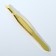 Direct, wide tweezers, 8.5 cm, golden color
