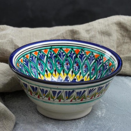 Rishtan ceramics "Patterns", 18 cm, big, mix-6