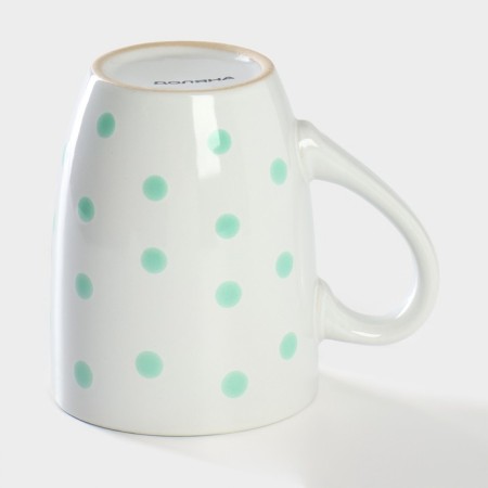 Mug ceramic share "peas", 340 ml, mint color-2