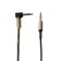 Audio Luazon, Jack 3.5 mm (M) -Jack 3.5 mm (M), corner, metal spring, 1 m, black