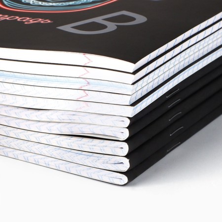 A set of notebooks of 48 sheets, 10 objects, internal block No. 1 MIX “September 1: Neon” Soft touch lamp, 3D varnish