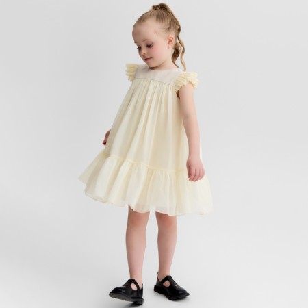 Новый год. Платье для девочки MINAKU: PartyDress, цвет молочный, рост 98 см-5