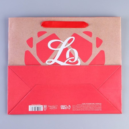 Package Gift Craft horizontal, packaging, "Heart", Ml 23 x 27 x 11.5 cm-3