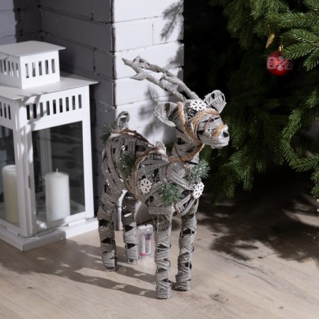 LED figure "Gray Deer" 34 × 48 × 12 cm, metal, textiles, AAX2 batteries (not in the kit), glow warm white-3