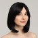 Artificial wig, with a bang, imitation of the skin, 30 cm, 160 gr, black color (#SHT3)