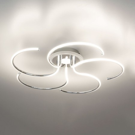 Ceiling chandelier Citilux "Dzhemini" CL229251E, 60x60x13 cm, 5x12W, LED, Gray color.-5