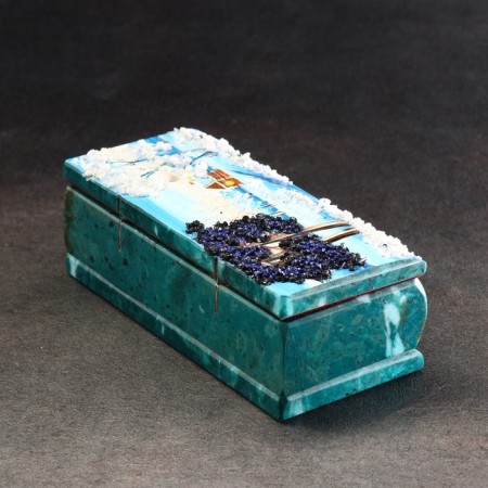 Casket "Winter" 15x7x5.5 cm, stone baby, coil-6