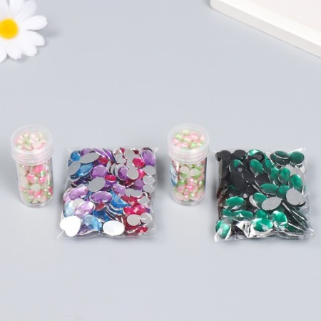 Decor "Pink-green gradient" d = 6 mm 10 g 200 pcs 5x2.5 cm mix-1