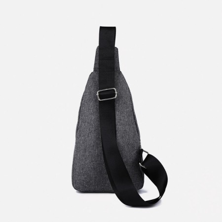Male sling bag from textiles, gray color-11