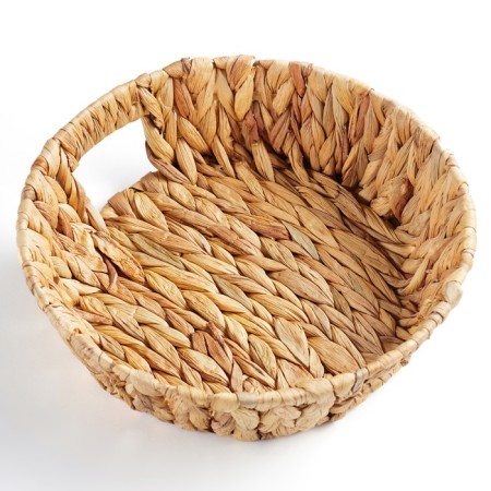 Decorative dish "Golden Kolos", 28 x 28 x 8 cm, water hyacinth-1
