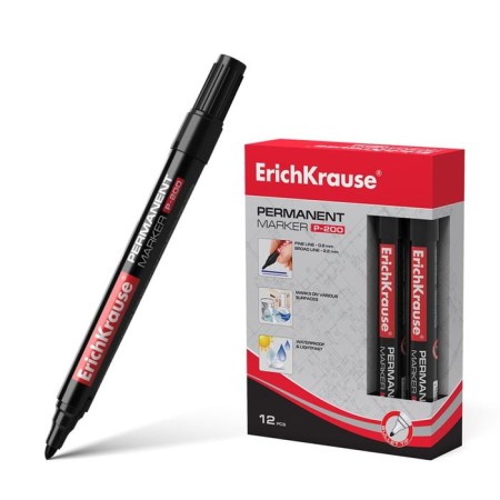 Permanent marker 0.8-2.2 mm, Erichkrause P-200, black-2