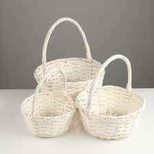 A set of wicker baskets, 37x37x14/37 cm/31x31x12.5/32 cm/25x25x11/27 cm, 3 pcs, willow