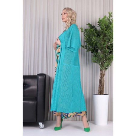 Cardigan female, size 42, green color-3