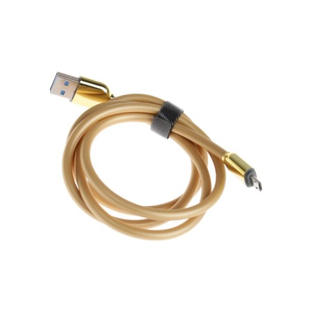 Microusb cable - usb, 2.4 a, TPE braid, frost -resistant, 1 meter, yellow-2