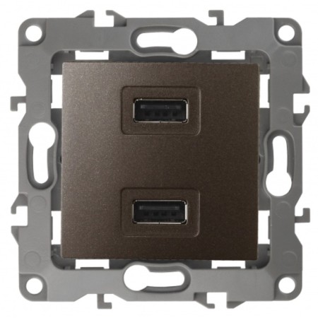 Device charger USB, 230V/5V-2100MA, IP20, era12, bronze
