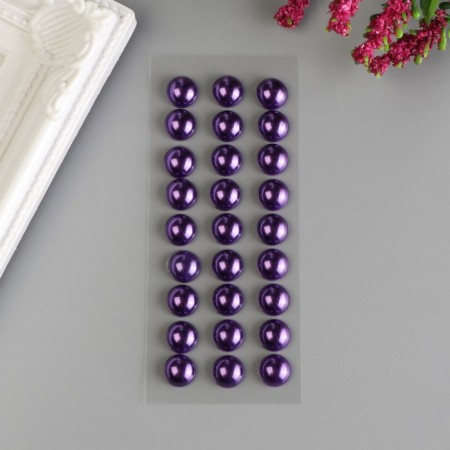 Decorative stickers "Pearls" 1 cm, 27 pcs, purple