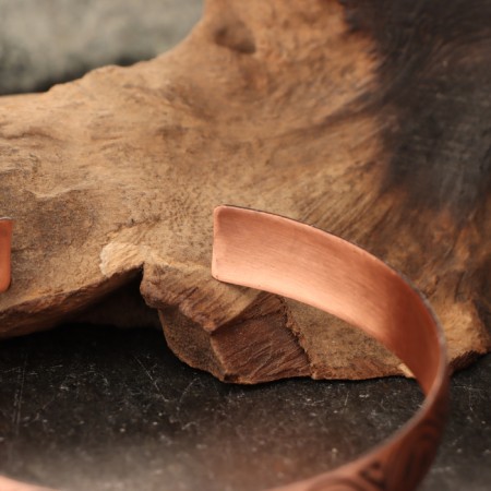 Bracelet "coil tangle", plate, narrow, copper-2