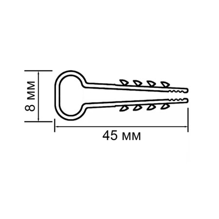 Dowel-Homut "Tundra", for a flat cable, nylon, 8 mm, white, 100 pcs-6