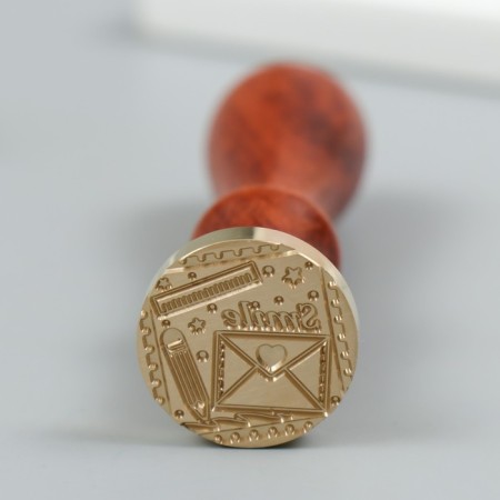 Printing for wax with a wooden handle "Mark. Letter" 9x2.5x2.5 cm-1