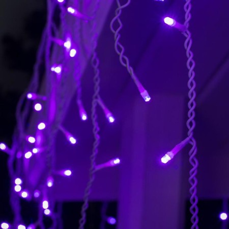 Garland "fringe" 3 × 0.6 m, IP44, UMS, white thread, 160 LED, purple glow, 220 V-1