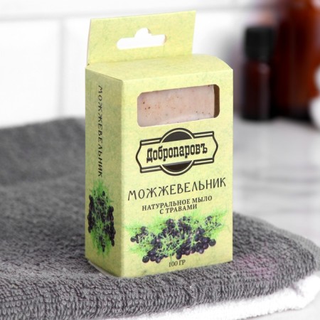Natural soap with herbs in the box "Juniper" 100 g of Dobroparov-1