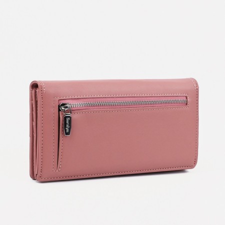 Women's wallet on the button, pink color-1