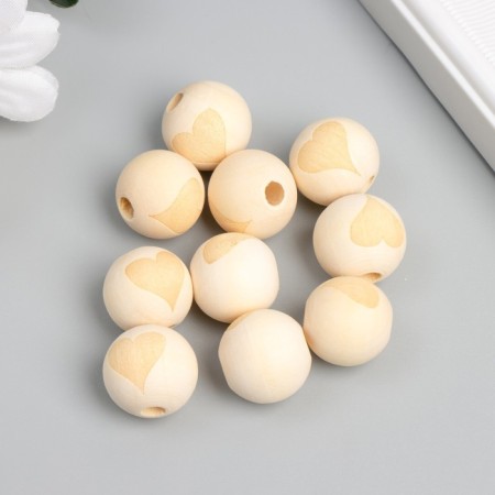 Busina tree for creativity "Round. Heart" d = 1.8 cm set 10 pcs