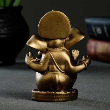 Figure "Ganesha" 11 cm bronze / marble baby-2
