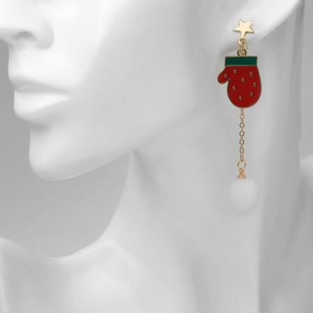 New Year! Earrings "New Year" hanging, hat, colored in gold-3