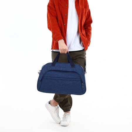 Road bag with lightning, external pocket, long belt, blue color-5