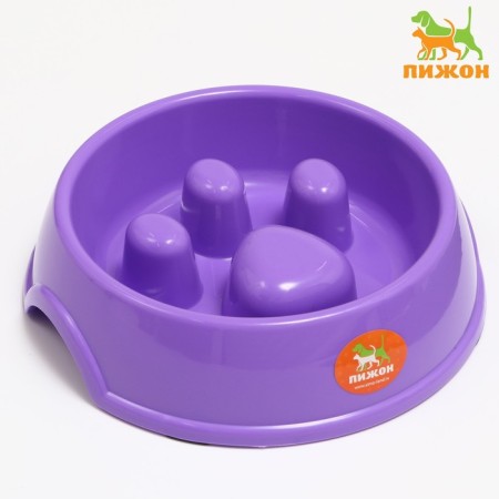 Pain for slow feeding "Paw", 22.5 x 23 x 6.5 cm, purple