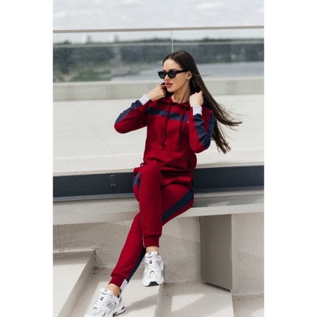 Female ishomine is a suit, size 48, burgundy color-3