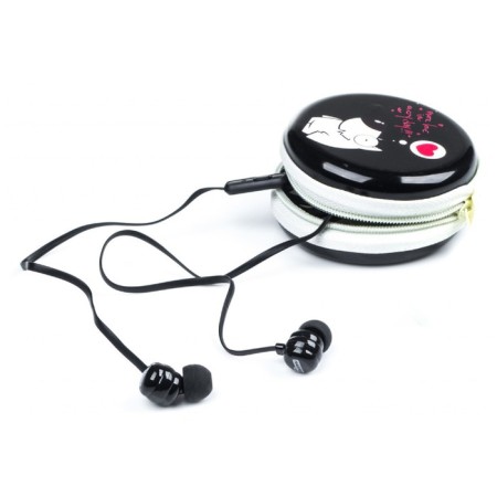 Harper Kids HK-39 headphones, wired, vacuum, microphone, 3.5 mm, 96 dB, case, black