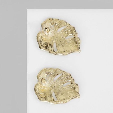 Earms enamel "Leaves" monsters, green color in gold-1