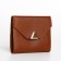 Women's wallet on the button, brown color