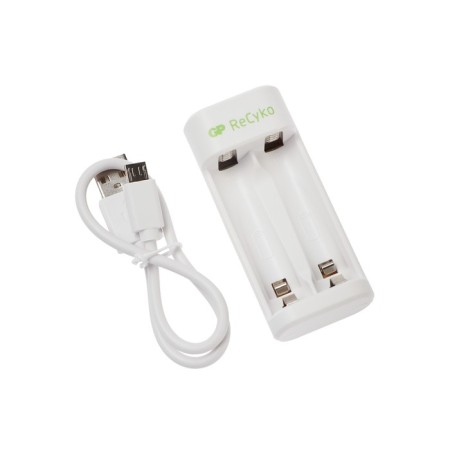 GP E211 charger, for 2xa/AAA batteries, white-1