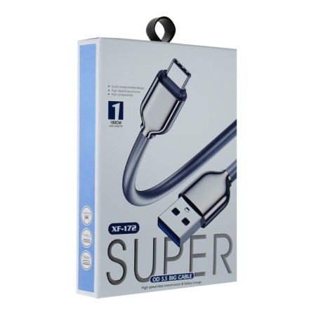 Lightning cable - USB, 6 A, TPE braid, frost -resistant, 1 meter, gray-3