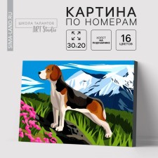 Picture on numbers on canvas with a subframe of Bigl in the Mountains, 30x20 cm