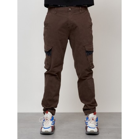 Cargo jeans men, size 48, brown color-4