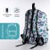 School backpack from textiles, 3 pockets, white/multi -colored color