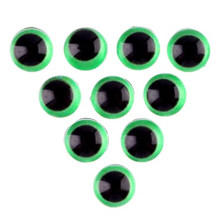 Elose -based eyes, set of 10 pcs., Size 1 pc. - 6 mm, green color-1