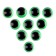 Elose -based eyes, set of 10 pcs., Size 1 pc. - 6 mm, green color
