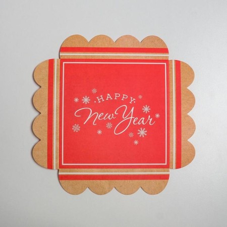 Box for confectionery with PVC cover "New Story", 13 x 13 x 3 cm, new year-3