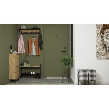 Higs shoe cabinet, 500 × 230 × 942 mm, color of oak woth / black-3
