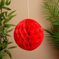 Ball paper decorative, diameter 20 cm, col. red