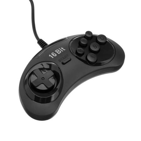 Gamepad for Sega 16-bit, 6 buttons, black