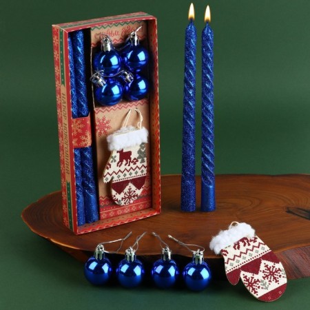 Candlers New Year's twisted with decor "Love in the New Year", for the New Year, a set-1