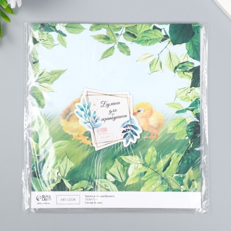 Scrapbooking paper bilateral "bunnies and chicken" density 180 g 15.5x17 cm-5