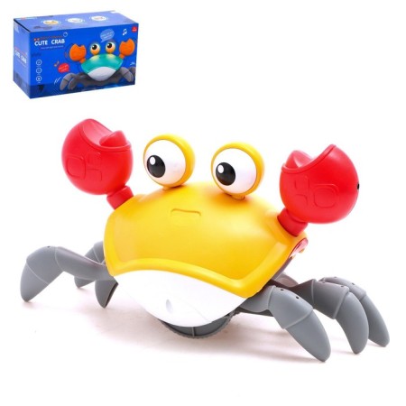 Musical catalka "crab", light, sound, yellow color